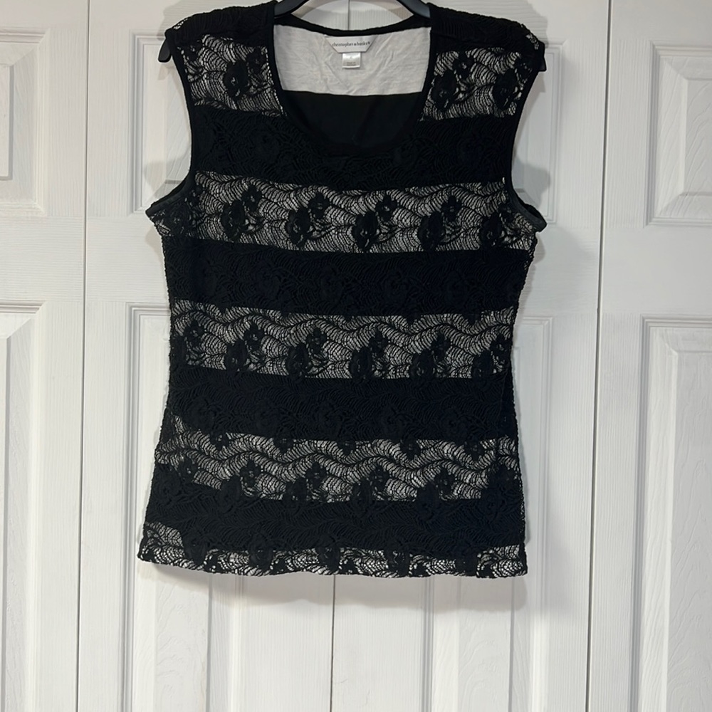 Christopher Banks lace crochet tank top size xl women